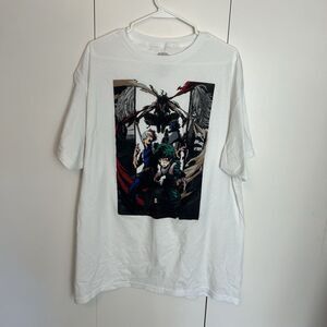 My Hero Academia Stain Midoriya & Shoot Graphic Shirt Men's 2XL  Cotton White